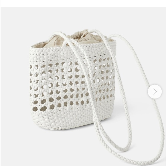 Zara Handbags - Zara Plaited white shoulder bag purse